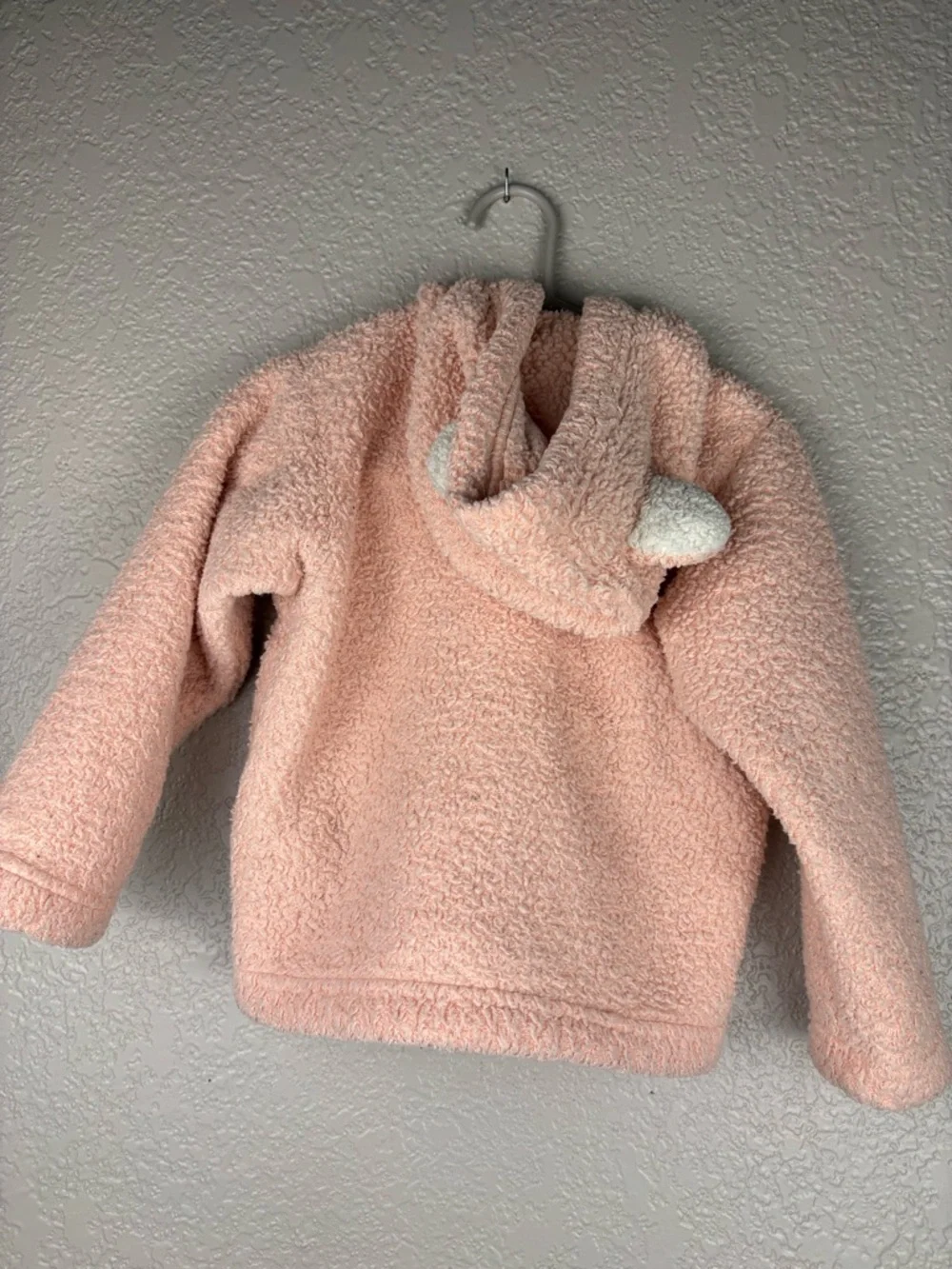 Patagonia Baby Furry Friends Hoodie 2T Blush Pink Sherpa Fleece Bear Ear Jacket